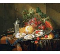XcBAIHOUD Dipinti Famosi Tela Parete Stampe Su Canvas Bodegón de desayuno de Jan Davidsz De Heem per L'arredamento del Soggiorno 60x90cm