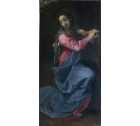 XcBAIHOUD Dipinti Famosi Tela Parete Stampe Su Canvas Detalle de la pintura de la Virgen de la Anunciación de Annibale Carracci per L'arredamento del Soggiorno 60x90cm