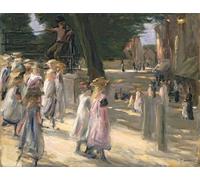 XcBAIHOUD Dipinti Famosi Tela Parete Stampe Su Canvas el camino a la escuela en Edam por Max Liebermann per L'arredamento del Soggiorno 60x90cm