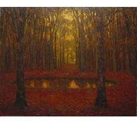 XcBAIHOUD Dipinti Famosi Tela Parete Stampe Su Canvas el estanque de Versalles en otoño de Henri Eugene Augustin Le Sidaner per L'arredamento del Soggiorno 60x90cm