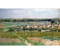 XcBAIHOUD Dipinti Famosi Tela Parete Stampe Su Canvas El pueblo de Maurecourt de Berthe Morisot per L'arredamento del Soggiorno 60x90cm