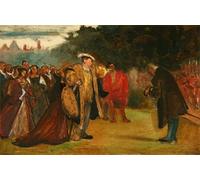 XcBAIHOUD Dipinti Famosi Tela Parete Stampe Su Canvas Estudio de una escena histórica que muestra a Enrique VIII y sus cortesanos Felipe Hermógenes Calderón per L'arredamento del Soggiorno 60x90cm