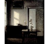 XcBAIHOUD Dipinti Famosi Tela Parete Stampe Su Canvas Interior con planta en maceta sobre mesa de juego Bredgade de Vilhelm Hammershoi per L'arredamento del Soggiorno 60x90cm