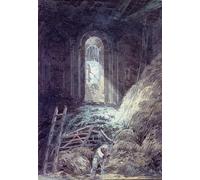 XcBAIHOUD Dipinti Famosi Tela Parete Stampe Su Canvas Interior de un granero del priorato del refectorio en ruinas de Dover por Mallord William Turner per L'arredamento del Soggiorno 60x90cm