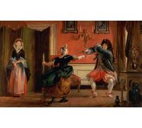 XcBAIHOUD Dipinti Famosi Tela Parete Stampe Su Canvas Jourdain cerca a su doncella de Charles Robert Leslie per L'arredamento del Soggiorno 60x90cm