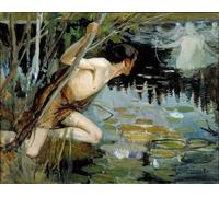 XcBAIHOUD Dipinti Famosi Tela Parete Stampe Su Canvas Juventud y una sirena Albert Edelfelt per L'arredamento del Soggiorno 60x90cm