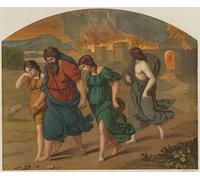 XcBAIHOUD Dipinti Famosi Tela Parete Stampe Su Canvas La huida de Lot y su familia de Sodoma de Raffaello Sanzio Raphael per L'arredamento del Soggiorno 60x90cm