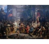 XcBAIHOUD Dipinti Famosi Tela Parete Stampe Su Canvas La recepción de los judíos en Polonia de Jan Matejko. per L'arredamento del Soggiorno 60x90cm