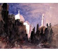 XcBAIHOUD Dipinti Famosi Tela Parete Stampe Su Canvas los Jardines del Taj Mahal de Hercules Brabazon Brabazon per L'arredamento del Soggiorno 60x90cm