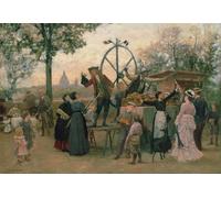 XcBAIHOUD Dipinti Famosi Tela Parete Stampe Su Canvas Los jugadores de la calle de Marie Francois Firmin Girard per L'arredamento del Soggiorno 60x90cm