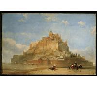 XcBAIHOUD Dipinti Famosi Tela Parete Stampe Su Canvas Mont St. Michel de David Roberts per L'arredamento del Soggiorno 60x90cm