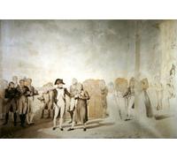 XcBAIHOUD Dipinti Famosi Tela Parete Stampe Su Canvas Napoleón visita la fábrica en Jouy-en-josas Th June por Eugene Isabey per L'arredamento del Soggiorno 60x90cm