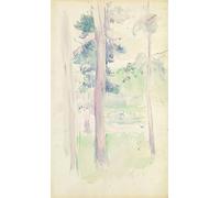 XcBAIHOUD Dipinti Famosi Tela Parete Stampe Su Canvas Pinos junto al lago de Berthe Morisot per L'arredamento del Soggiorno 60x90cm