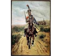 XcBAIHOUD Dipinti Famosi Tela Parete Stampe Su Canvas Pointe D'avant Garde Th Hussards de Jean Baptiste Edouard Detalles per L'arredamento del Soggiorno 60x90cm