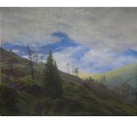 XcBAIHOUD Dipinti Famosi Tela Parete Stampe Su Canvas Rayo de sol en las montañas de Caspar David Friedrich per L'arredamento del Soggiorno 60x90cm