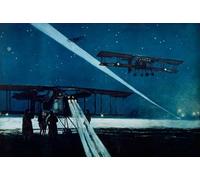XcBAIHOUD Dipinti Famosi Tela Parete Stampe Su Canvas Regreso de un vuelo nocturno en aviones vecinos del bombardeo de Francois Flameng per L'arredamento del Soggiorno 60x90cm