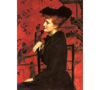 XcBAIHOUD Dipinti Famosi Tela Parete Stampe Su Canvas Retrato de una mujer con un sombrero negro Henry John Hudson per L'arredamento del Soggiorno 60x90cm