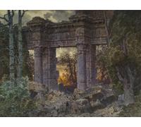 XcBAIHOUD Dipinti Famosi Tela Parete Stampe Su Canvas Ruina romana en el crepúsculo de Ferdinand Knab per L'arredamento del Soggiorno 60x90cm