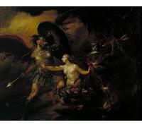 XcBAIHOUD Dipinti Famosi Tela Parete Stampe Su Canvas Satanás el pecado y la muerte de William Hogarth per L'arredamento del Soggiorno 60x90cm
