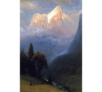 XcBAIHOUD Dipinti Famosi Tela Parete Stampe Su Canvas Tormenta entre los Alpes de Albert Bierstadt per L'arredamento del Soggiorno 60x90cm
