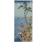 XcBAIHOUD Dipinti Famosi Tela Parete Stampe Su Canvas Un cortesano en el balcón de un pabellón chino mirando a lo lejos por Katsushika Hokusai per L'arredamento del Soggiorno 60x90cm