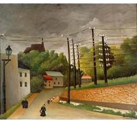 XcBAIHOUD Dipinti Famosi Tela Parete Stampe Su Canvas Vista de Malakoff de Henri Rousseau per L'arredamento del Soggiorno 60x90cm