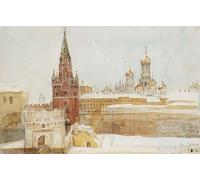 XcBAIHOUD Dipinti Famosi Tela Parete Stampe Su Canvas Vista del Kremlin en invierno por Vasily Surikov per L'arredamento del Soggiorno 60x90cm
