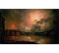 XcBAIHOUD Famoso Immagini Moderni Quadri Tele Stampe Castillo de fuegos artificiales en el Castel Sant Angelo de Wright of Derby per la Decorazione Domestica dell'ufficio 60x90cm