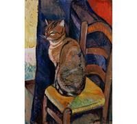 XcBAIHOUD Famoso Immagini Moderni Quadri Tele Stampe Estudio de un gato sentado en una silla de Marie Clementine Valadon per la Decorazione Domestica dell'ufficio 60x90cm