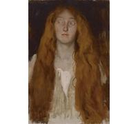 XcBAIHOUD Famoso Immagini Moderni Quadri Tele Stampe Figura Estudio de Ofelia para la escena de juego Hamlet Acto Iii Escena Ii de Edwin Austin Abbey per la Decorazione Domestica dell'ufficio 60x90cm