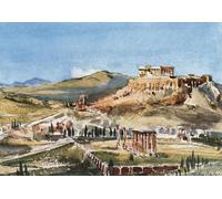 XcBAIHOUD Famoso Immagini Moderni Quadri Tele Stampe la Acrópolis y el Templo de Zeus Olímpico Desde la Colina Ardettos por John Fulleylove per la Decorazione Domestica dell'ufficio 60x90cm