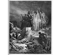 XcBAIHOUD Famoso Immagini Moderni Quadri Tele Stampe la Hambruna en Samaria Antiguo Testamento Sitio de Samaria el Rey por Gustave Dore per la Decorazione Domestica dell'ufficio 60x90cm