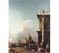 XcBAIHOUD Famoso Immagini Moderni Quadri Tele Stampe la Piazzetta mirando al suroeste hacia S. Maria Della Salute por Canaletto per la Decorazione Domestica dell'ufficio 60x90cm
