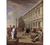XcBAIHOUD Famoso Immagini Moderni Quadri Tele Stampe la Piazzetta y la Biblioteca Luca Carlevaris per la Decorazione Domestica dell'ufficio 60x90cm