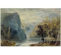 XcBAIHOUD Famoso Immagini Moderni Quadri Tele Stampe la Roca Lorelei por Mallord William Turner per la Decorazione Domestica dell'ufficio 60x90cm
