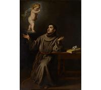 XcBAIHOUD Famoso Immagini Moderni Quadri Tele Stampe la Visione di Sant'Antonio da Padova di Bartolomé Esteban Murillo per la Decorazione Domestica dell'ufficio 60x90cm