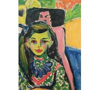 XcBAIHOUD Famoso Immagini Moderni Quadri Tele Stampe Niña bañándose en el lago de Ernst Ludwig Kirchner per la Decorazione Domestica dell'ufficio 60x90cm