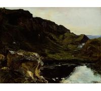 XcBAIHOUD Famoso Immagini Moderni Quadri Tele Stampe Paisaje de Theodore Rousseau per la Decorazione Domestica dell'ufficio 60x90cm