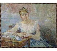 XcBAIHOUD Famoso Immagini Moderni Quadri Tele Stampe Retrato de Louise Riesener por Berthe Morisot per la Decorazione Domestica dell'ufficio 60x90cm