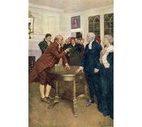 XcBAIHOUD Famoso Immagini Moderni Quadri Tele Stampe un comité de patriotas entregando un ultimátum a un consejero del rey por Howard Pyle per la Decorazione Domestica dell'ufficio 60x90cm