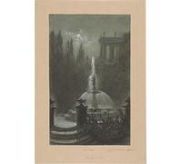 XcBAIHOUD Famoso Immagini Moderni Quadri Tele Stampe una fuente a la luz de la luna de Carl Gustav Carus per la Decorazione Domestica dell'ufficio 60x90cm