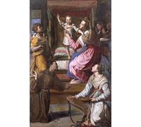 XcBAIHOUD Famoso Immagini Moderni Quadri Tele Stampe Virgen y el Niño con los santos Francisco y Lucía de Alessandro Allori per la Decorazione Domestica dell'ufficio 60x90cm