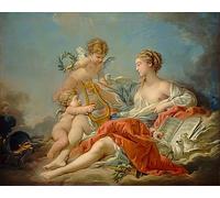 XcBAIHOUD Famoso Poster Stampa Poster Arte Muraria Alegoría de la música. por François Boucher per la Decorazione Domestica dell'ufficio 60x90cm