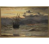 XcBAIHOUD Famoso Poster Stampa Poster Arte Muraria Amanecer después de la tormenta de William Lionel Wyllie per la Decorazione Domestica dell'ufficio 60x90cm