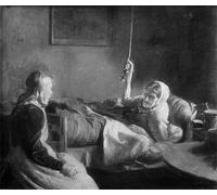 XcBAIHOUD Famoso Poster Stampa Poster Arte Muraria Anciana en Bedn de Michael Peter Ancher per la Decorazione Domestica dell'ufficio 60x90cm