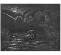 XcBAIHOUD Famoso Poster Stampa Poster Arte Muraria Biblia el niño Moisés en el Nilo de Gustave Dore per la Decorazione Domestica dell'ufficio 60x90cm