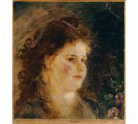 XcBAIHOUD Famoso Poster Stampa Poster Arte Muraria Chica con un collar de perlas en el pelo de Anton Romako per la Decorazione Domestica dell'ufficio 60x90cm