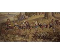 XcBAIHOUD Famoso Poster Stampa Poster Arte Muraria Dame Berners enseñando a sus jóvenes alumnos el arte de la pesca por Richard Doyle per la Decorazione Domestica dell'ufficio 60x90cm