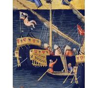 XcBAIHOUD Famoso Poster Stampa Poster Arte Muraria Detalle de barcos de Trigo Milagro Milagros de San Nicolás de Bari por Ambrogio Lorenzetti per la Decorazione Domestica dell'ufficio 60x90cm