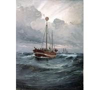 XcBAIHOUD Famoso Poster Stampa Poster Arte Muraria El buque faro en el arrecife de Carl Ludvig Locher per la Decorazione Domestica dell'ufficio 60x90cm